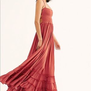 Free people extra tropical maxi dress in brown